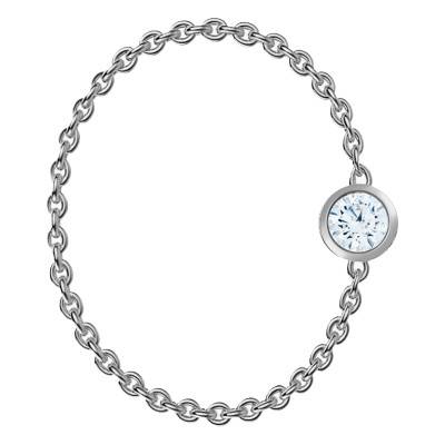 750/1000 White Gold & Diamond 0.05ct G/VS1 Chain Ring - Ocarat