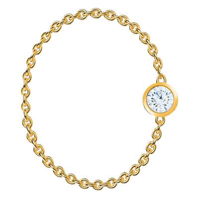 750 Yellow Gold & Diamond 0,05ct G/VS1 Chain Ring - Ocarat
