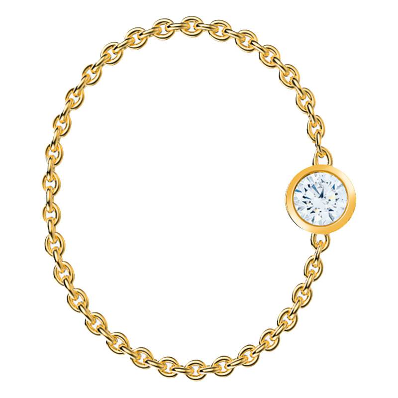 750 Yellow Gold & Diamond 0,05ct G/VS1 Chain Ring - Ocarat