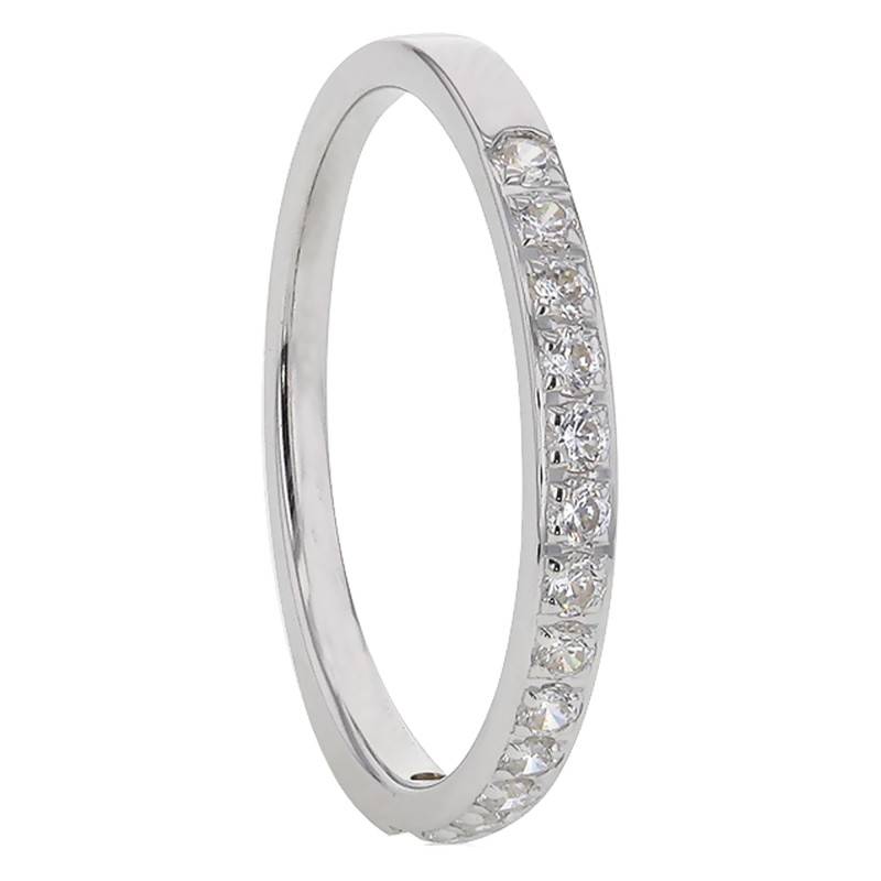 Cordélia 950 Platinum Comfort Fit Half Eternity Band & Half-Channel GSI Diamonds 0,20 ct - Alliantine
