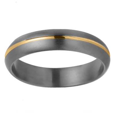 Alliance Rhésos en Titanium et Or Jaune 750, Largeur 4 mm - Aurodesign