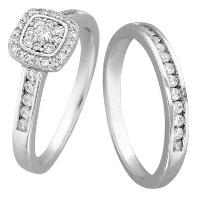 Duo Alliance & Solitaire Dala en Or Blanc 375 & Diamants GSI - Alliantine