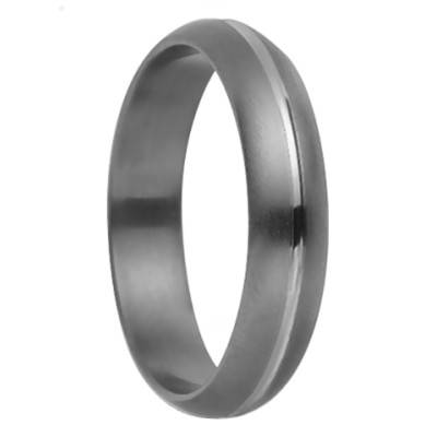 Mycènes Comfort Half-Shank 750 White Gold and Titanium Wedding Ring, Width 4 mm - Aurodesign