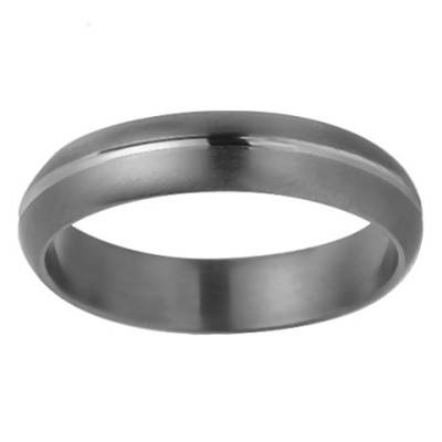 Alliance Mycènes en Titanium et Or Blanc 750, Largeur 4 mm - Aurodesign