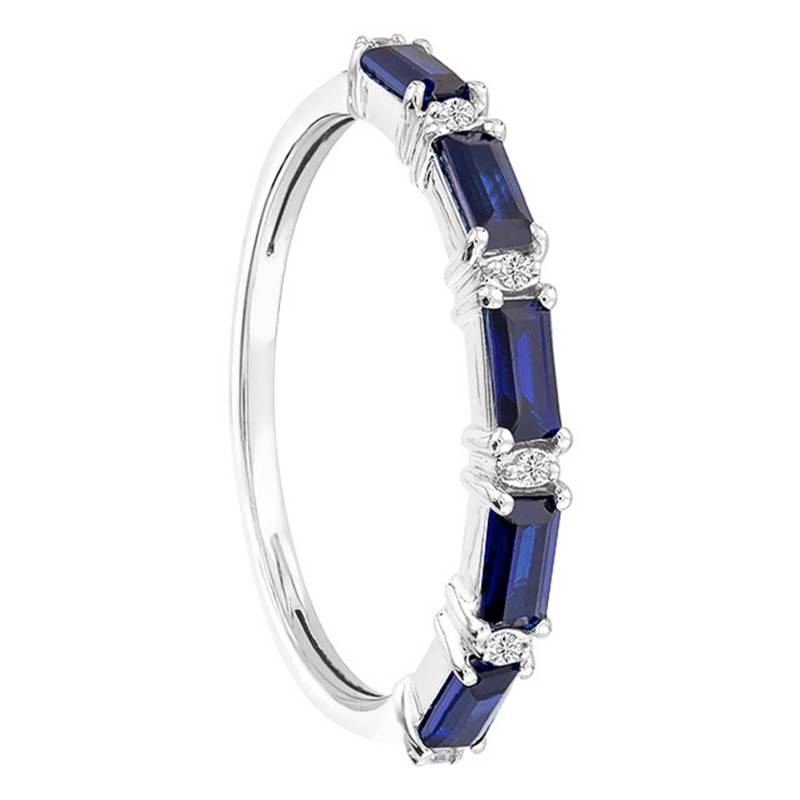 375 or 750 White Gold Ring & 0.06 ct Diamonds and 0.66 ct Sapphires - Aurora