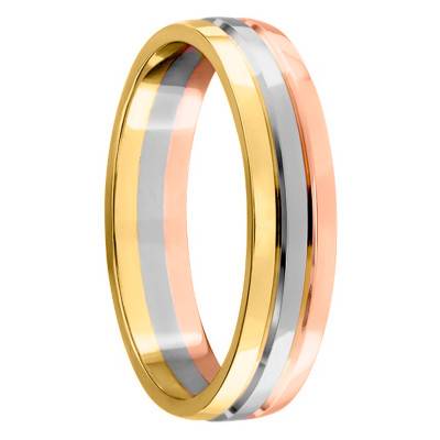 Alliance Demi-Bombée en 3 Ors 750, Largeur 3,5 mm - Ponce