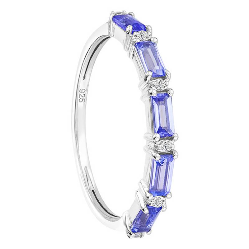 375 or 750 White Gold Ring & Diamonds and Tanzanites - Aurora