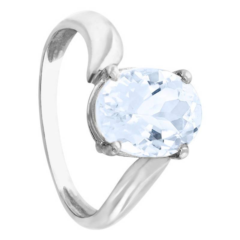 3 ct Aquamarine Solitaire Ring in 750 White Gold - Aurora