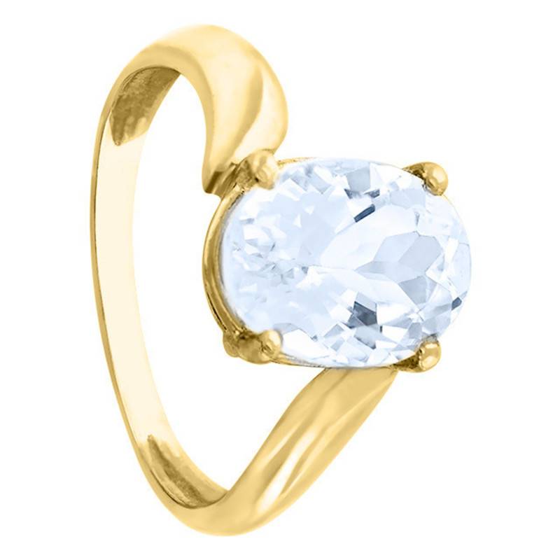 3 ct Aquamarine Solitaire Ring in 750 Yellow Gold - Aurora