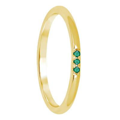 375 Yellow Gold & Emerald Ring - Aurora