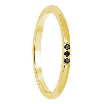 Bague, Or Jaune 375 & Diamant Noir - Aurora