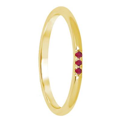 Bague, Or Jaune 375, Rubis 0,03 ct - Aurora