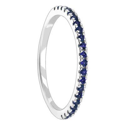 375/1000 White Gold & Blue Sapphire Half Eternity Band - Aurora
