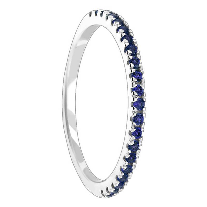 375/1000 White Gold & Blue Sapphire Half Eternity Band - Aurora
