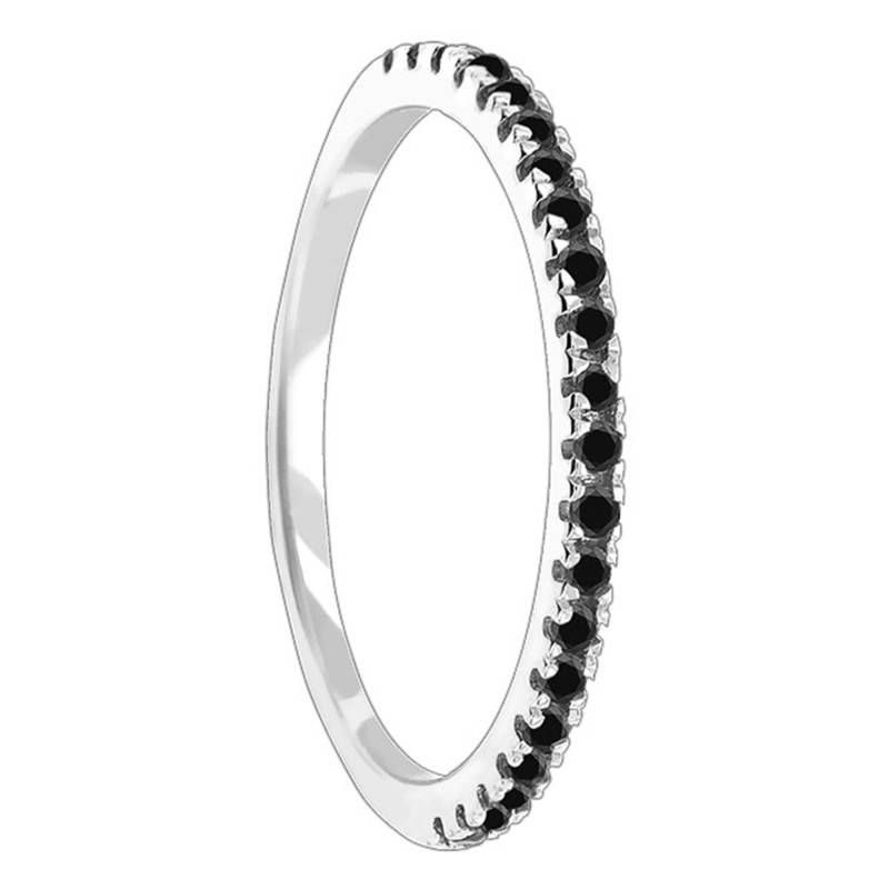 375 White Gold & Black Diamond Half Eternity Band - Aurora