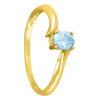 Aquamarine Solitaire Ring in 375 Yellow Gold - Aurora