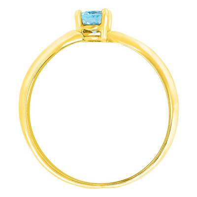 Aquamarine Solitaire Ring in 375 Yellow Gold - Aurora