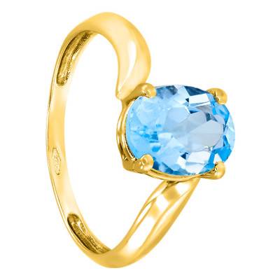 Bague, Or Jaune 375 & Topaze ovale - Aurora