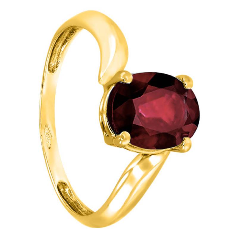 2.20 ct Oval Garnet Solitaire Ring in 375 Yellow Gold - Aurora