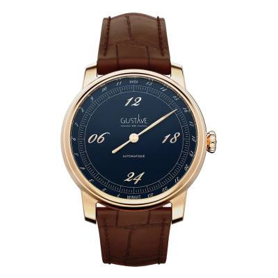 Montre Paul 24h Or rose et bleu - Gustave & Cie