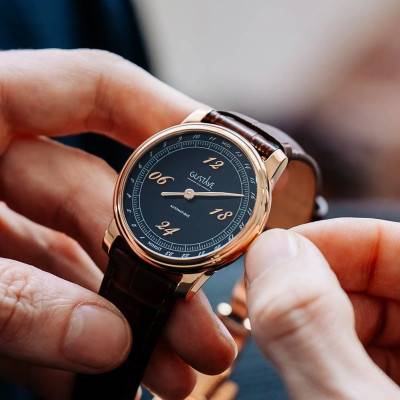 Montre Paul 24h Or rose et bleu - Gustave & Cie