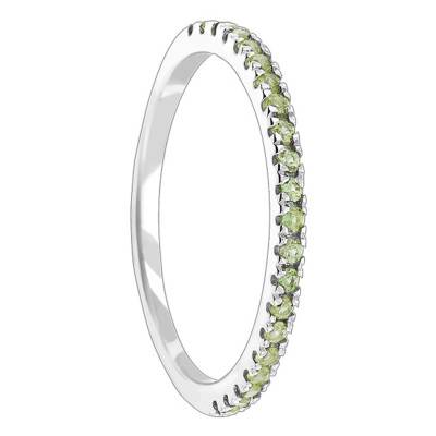 Bague Half Eternity Or Blanc 375, Saphirs Verts - Aurora