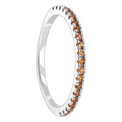 375/1000 White Gold & Orange Sapphire Half Eternity Band - Aurora