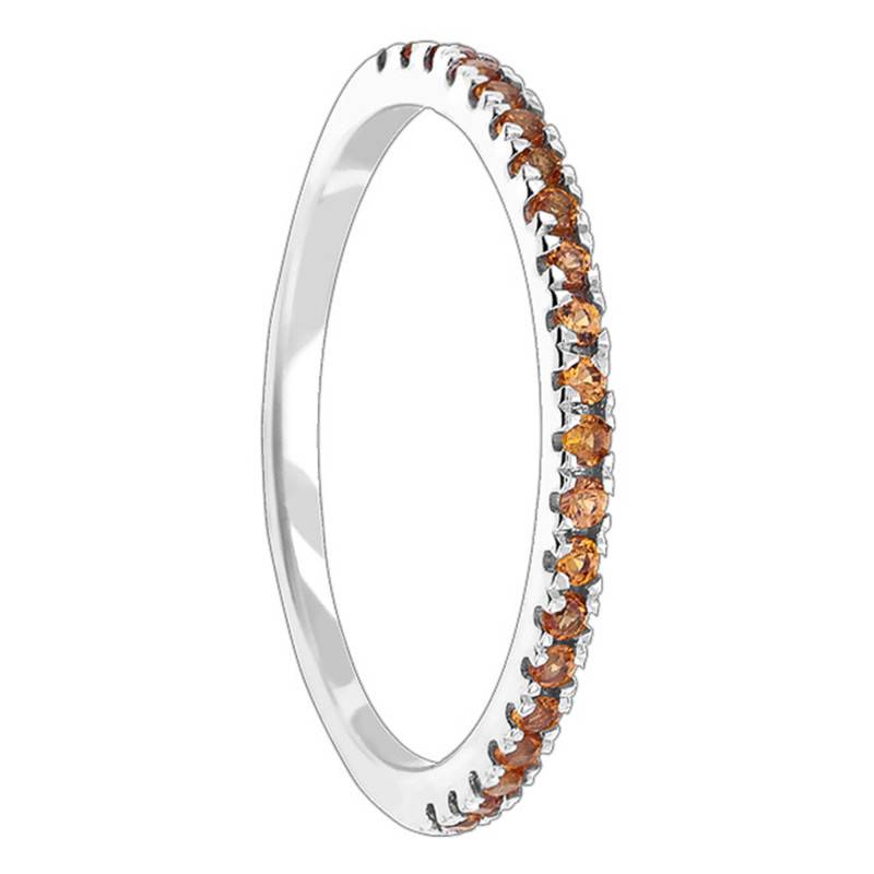 375/1000 White Gold & Orange Sapphire Half Eternity Band - Aurora
