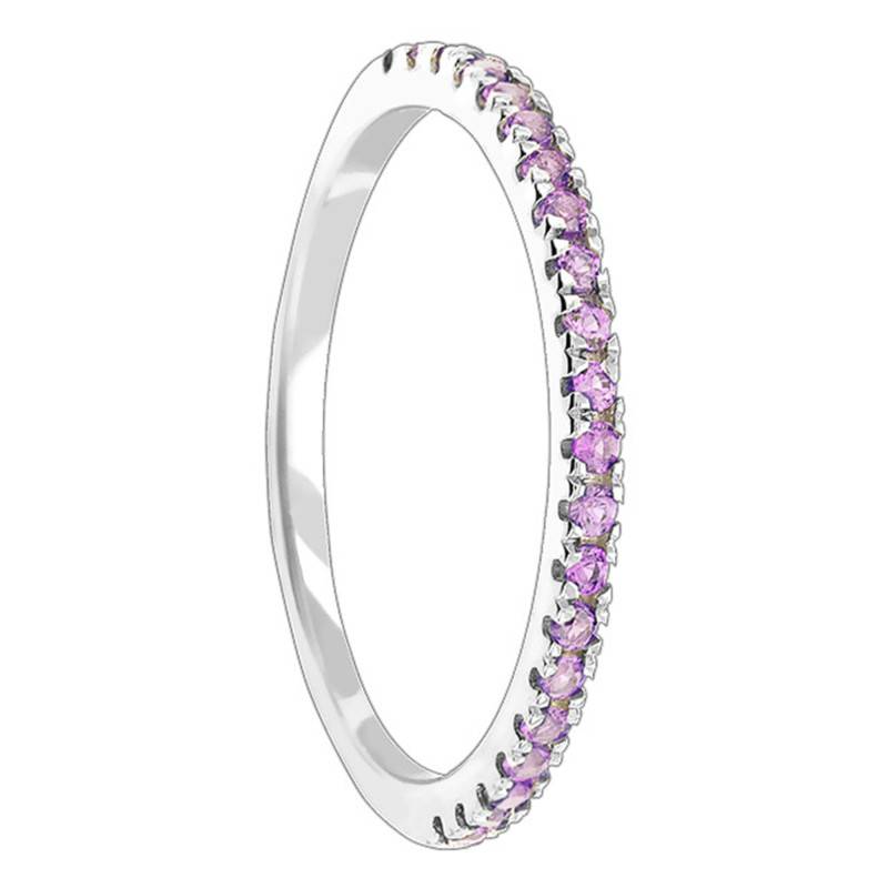375/1000 White Gold & Pink Sapphire Half Eternity Band - Aurora