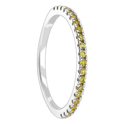 Bague Half Eternity Or Blanc 375, Saphirs Jaunes - Aurora