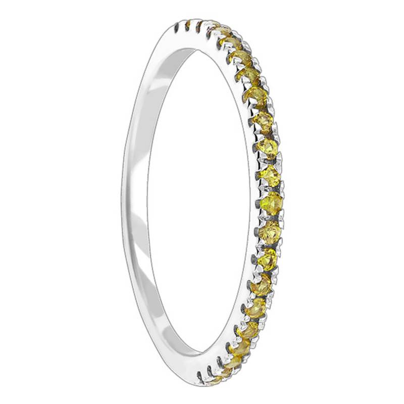 375/1000 White Gold & Yellow Sapphire Half Eternity Band - Aurora