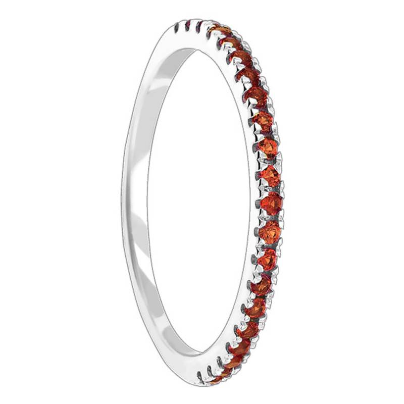 375/1000 White Gold & Garnet Half Eternity Band - Aurora