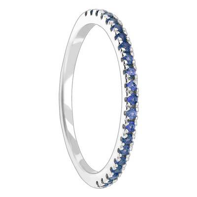 White Gold & London Blue Topaz Half Eternity Band - Aurora