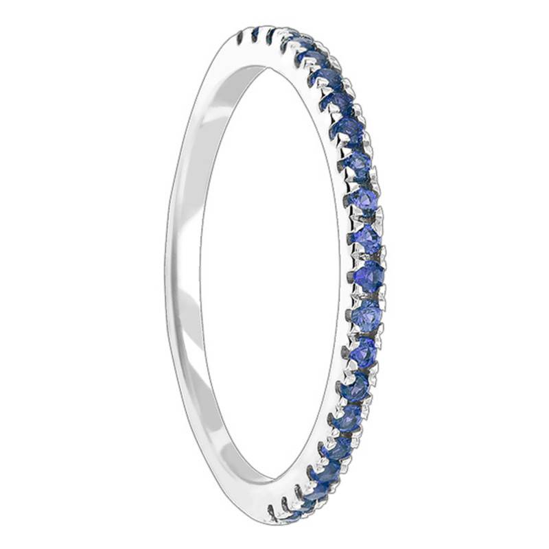 White Gold & London Blue Topaz Half Eternity Band - Aurora