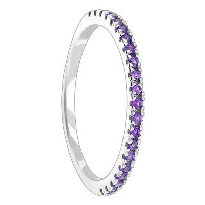 375/1000 White Gold & Pink Amethyst Half Eternity Band - Aurora