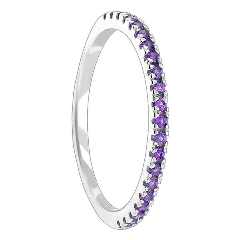 375/1000 White Gold & Pink Amethyst Half Eternity Band - Aurora