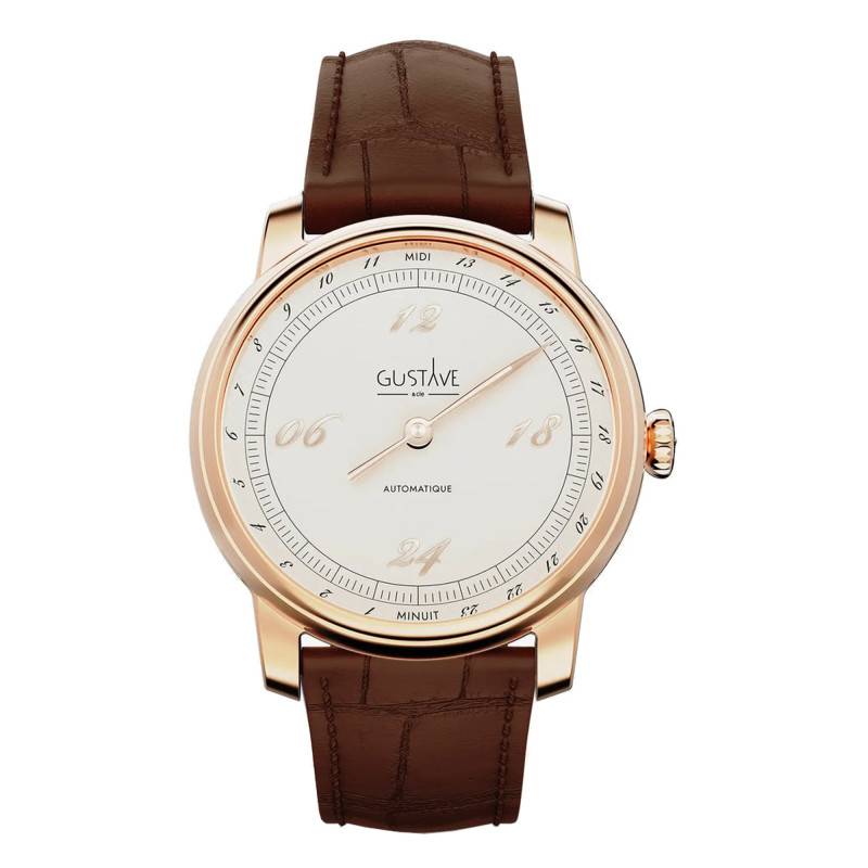 Rose Gold & White Paul 24H Watch 39mm - Gustave & Cie