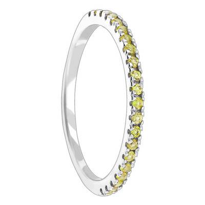 Bague Half Eternity Peridot Or blanc - Aurora