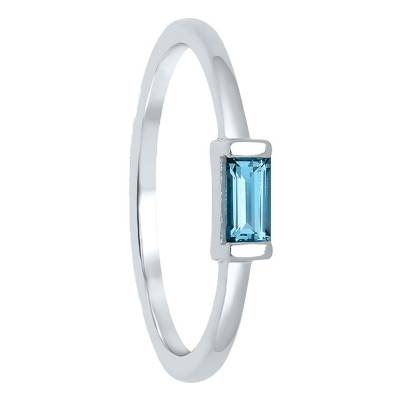 Bague Or Blanc 375 & Topaze 0.25 ct - Aurora