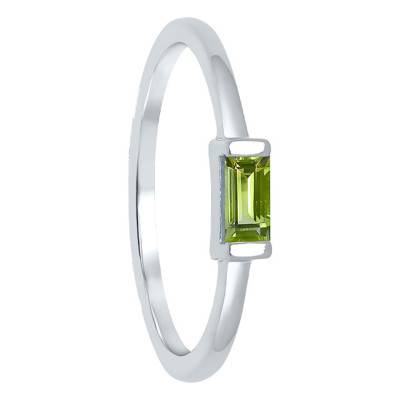 Bague Or Blanc & Peridot 0.25 ct - Aurora