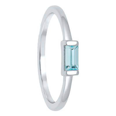 Bague Or Blanc & Aigue Marine 0.25 ct - Aurora