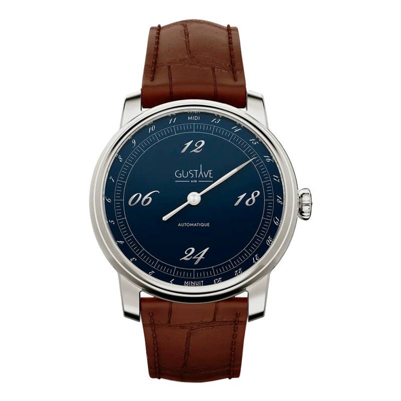 Silver & Blue Paul 24H Watch 39mm - Gustave & Cie