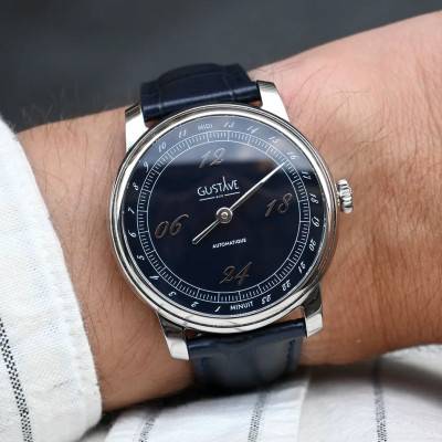 Montre Paul 24h Argent et bleu - Gustave & Cie