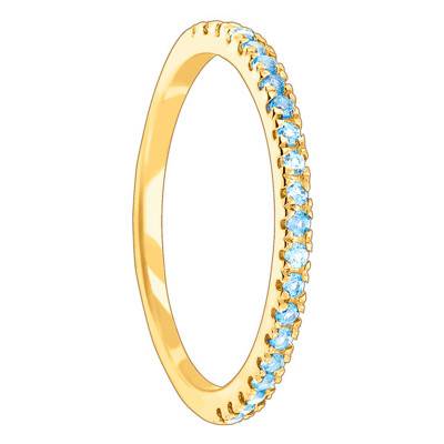 375/1000 Yellow Gold & Blue Topaz Half Eternity Band - Aurora