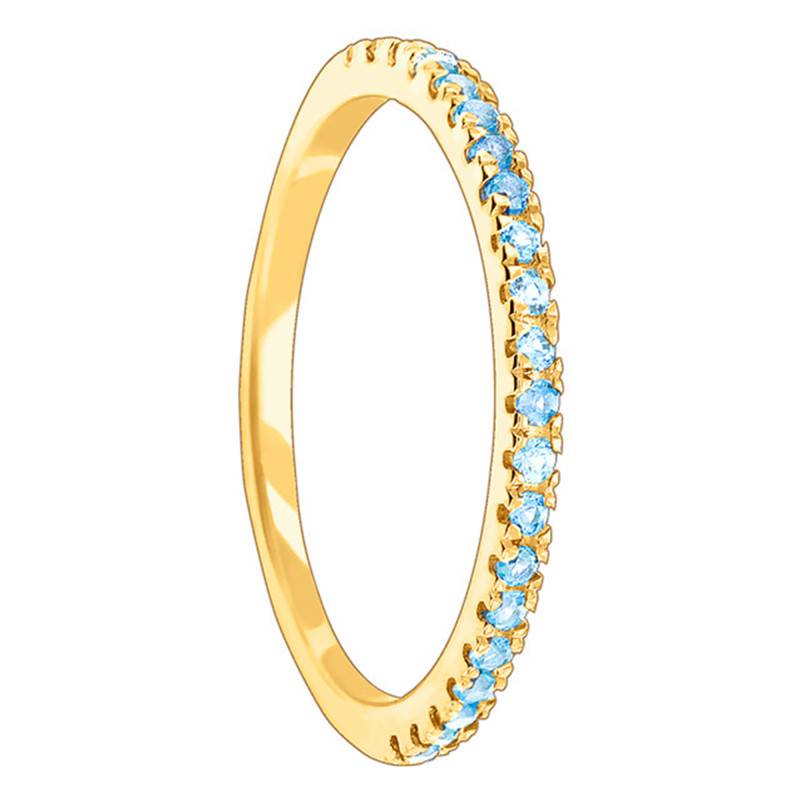 375/1000 Yellow Gold & Blue Topaz Half Eternity Band - Aurora