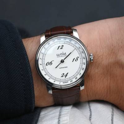 Silver & White 24H Paul Watch 39mm - Gustave & Cie