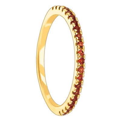 Bague Half Eternity Grenat Or Jaune 375 - Aurora