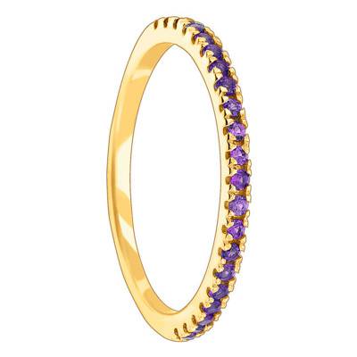 375/1000 Yellow Gold & Amethyst Half Eternity Band - Aurora
