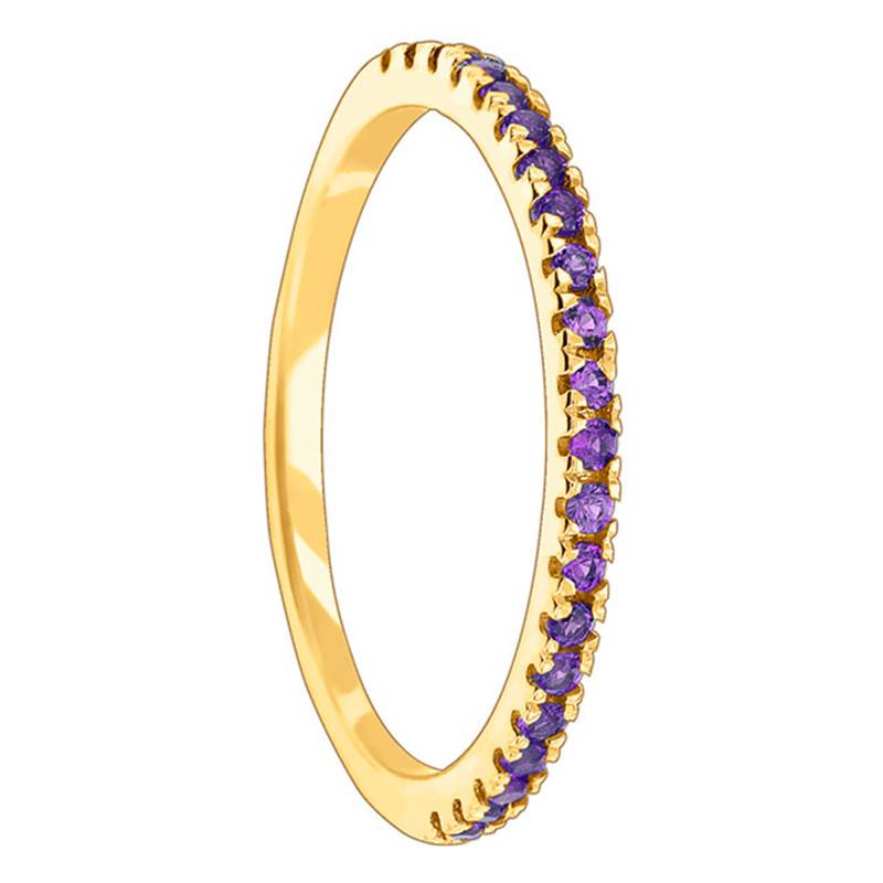 375/1000 Yellow Gold & Amethyst Half Eternity Band - Aurora