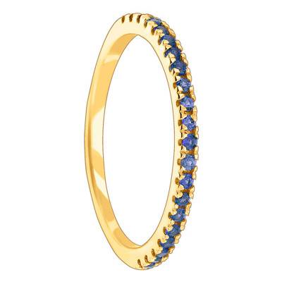 Bague Half Eternity London, Topazes Bleues et Or Jaune 375 - Aurora